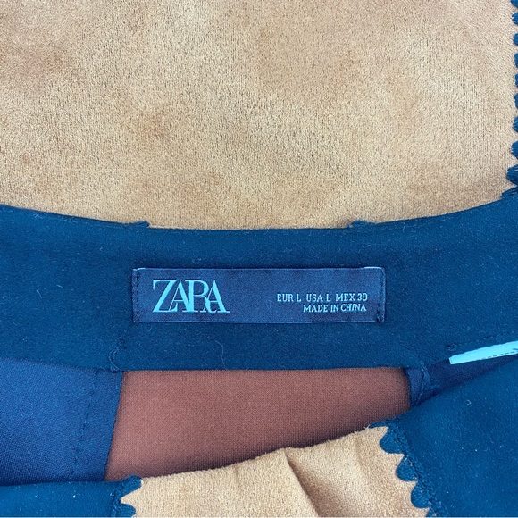 ZARA Color-block Faux Leather Mini Skirt - Picture 4 of 5